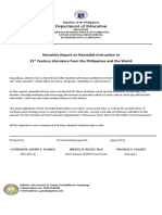 Narrative Report On Remedial Instruction in