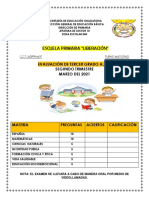 EXAMEN 2o. TRIMESTRE TERCEROS GRADOS