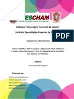 Importancia de La Direccion en Empresa y El Grado de Motivacion