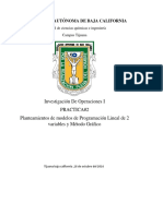 Planteamientos de Modelos de Programación Lineal de 2 Variables y Método Gráfico