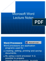 Microsoft Word Lecture Power Point