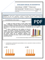 Avaliação Parcial de Matemática - 1 Bimestre