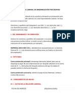 Demanda de Indemnizacion Por Despido Arbitrario