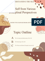 The Self From Various Disciplinal Perspectives (2-4)