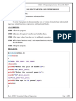 CS8261 C Programming Lab Record Manual