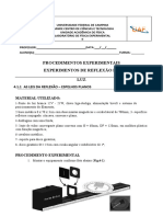 Procedimento Experimental Reflexão