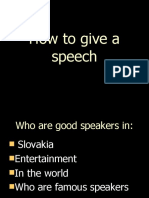 How To Give A Speech