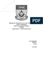 Diploma in Chemical Process and Technology (Food Technology) Basic Instrumental Analysis CP4009 Experiment 1: Solvent Extraction