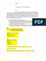 Assignment 1 - Linear Programming I - With Answers