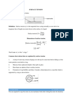 Surface Tension Notes