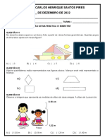 Avaliação de Matemática 4° Bimestre 5° Ano