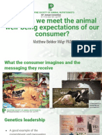 How Can We Meet The Animal Well-Being Expectations of Our Consumer - Matthew Bekker