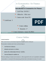 Introduction To Econometrics For Finance