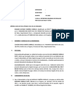 Escrito Uno Presentancion de Demanda Desalojo