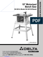 10" Motorized Bench Saw: (Model 36-540 & Model 36-545 W/Stand)