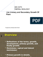 The Primary and Secondary Growth of Plant