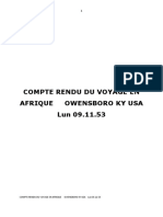 1953 - Compte Rendu Du Voyage en Afrique - 09.11.53