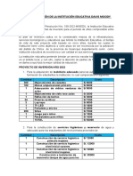 Plan de Inversión de La Institución Educativa