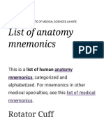 List of Anatomy Mnemonics - Wikipedia