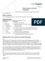 LearnEnglish Reading C1 How Humans Evolved Language