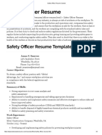 Safety Officer Resume Sample