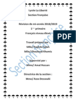 Revision de La Première Année Du Cycle Primaire - Janvier 2019