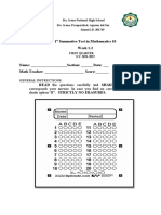 1 Summative Test in Mathematics 10 Week 1-2