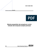 SNI 19-3694-1994 Metode Pengambilan Dan Pengukuran Contoh Timbulan Dan Kompos