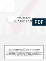 Problem Statements