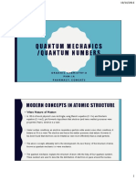 Quantum Mechanics /quantum Numbers: Modern Concepts in Atomic Structure