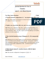 Important Questions For CBSE Class 12 Chemistry Chapter 8