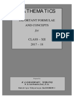 Maths Xii Important Formulae Chapterwise 2017 18