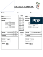 FEUILLE de Table Futsal