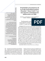 Propiedades Psicométricas de La Escala Generalized Anxiety Disorder 7-Item (GAD-7) en Una Muestra Comunitaria de Adolescentes en Chile.