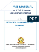 Production Planning and Control