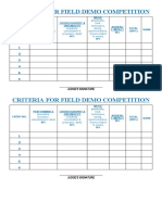 Criteria For Field Democompetition