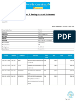 Current & Saving Account Statement: Ruba M D/O Murugaiyan T Agricultural Officer Canara Bank Sirumugai Coimbatore