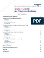 PDF - Grade 10 - Unit 15 - Writing An Argumentative Essay, 4 Topics