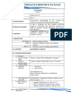 Mathematics Resource Package: Quarter I Subject: MATH Date: - Day: 3 Content Standard