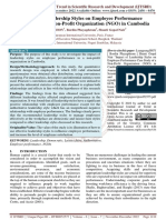 Impact of Leadership Styles On Employee Performance Case Study of A Non Profit Organization NGO in Cambodia