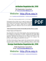 Foreign Contribution Regulation Act (FCRA) - 2010 - Email: Fcra - Consultant@ozg - Co.in