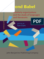 Beyond Babel Scholarly Organizations and The Study of Languages and Literatures