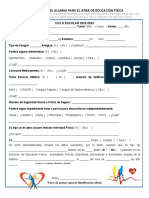 Ficha Médica Del Alumno en Educacion Fisica