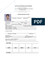 Sample Format of Booking and Arrest Report