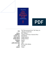 The Three-Personed God The Trinity As A Mystery of Salvation (William J. Hill)