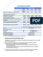 Fee Schedule For 2022 23