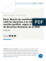 Perú - Muerte de Manifestantes Violó Los Derechos A La Vida y de Reunión Pacífica, Según El Comité de Derechos Humanos de La ONU - OHCHR