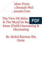 The View of Ahlus Sunnah & The Murji'ah Regarding Iman (Faith) Increasing & Decreasing