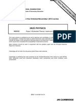 0625 PHYSICS: MARK SCHEME For The October/November 2013 Series