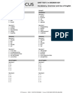 Focus2 2E Unit Test Vocabulary Grammar UoE Unit3 GroupA B ANSWERS